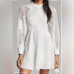 Anthropologie White Mini Dress